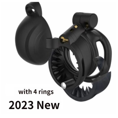 2023 New Male Chastity Device Belt Lightweight Cage Lock Constraint with 4 Rings