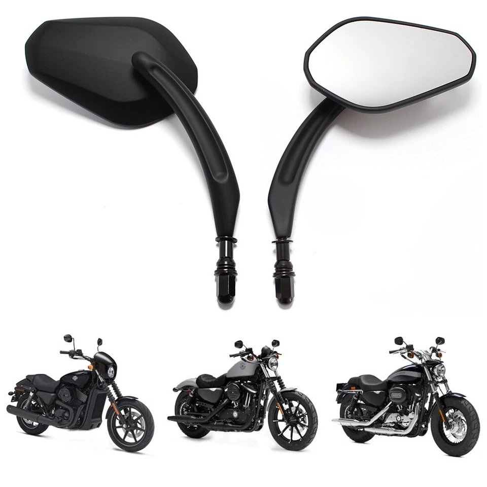 Espejos retrovisores laterales para Harley Davidson Street Glide Road King Softail XL 800 Sportster Foto 2 de 4