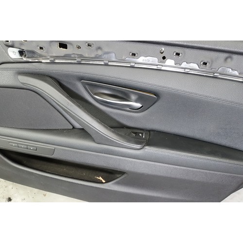 2011-2016 BMW F10 5-Series Front Interior Door Panel Trim Pair Black Leather OEM - Picture 8 of 11