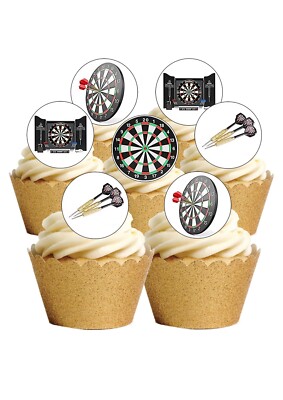 Tortenaufleger Darts Sport 12 vorgeschnitten essbar Oblate Papier Deko