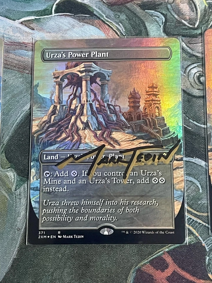 FOIL Urza Lands and Karn Double Masters Borderless Shadow Signed Mark Tedin MTG - Image 4 of 4