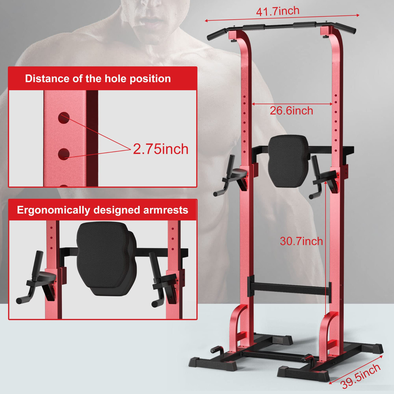 Multifunction Power Rack with Pull up Bar Strength Training Fitness
