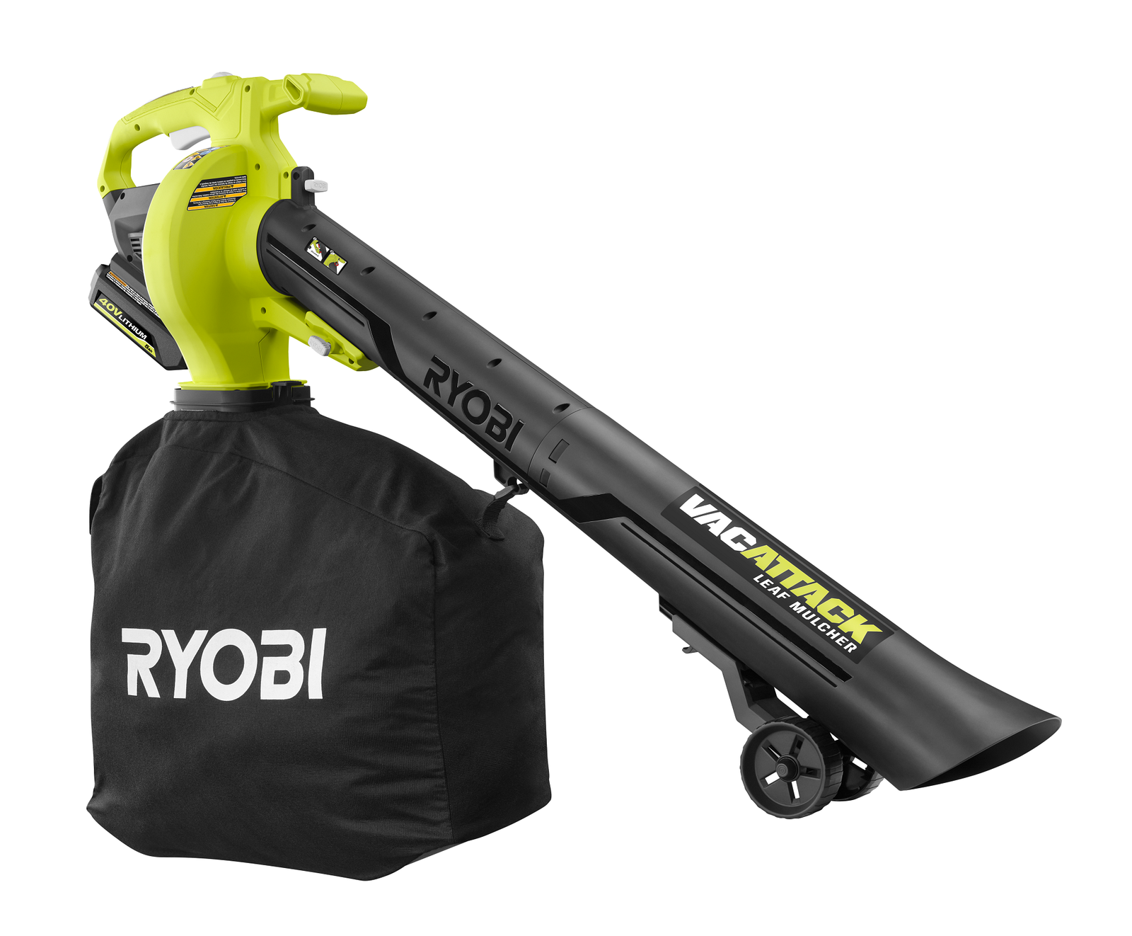 RYOBI 40V Vac Attack Cordless Leaf Vacuum/Mulcher with 5.0 Ah Battery