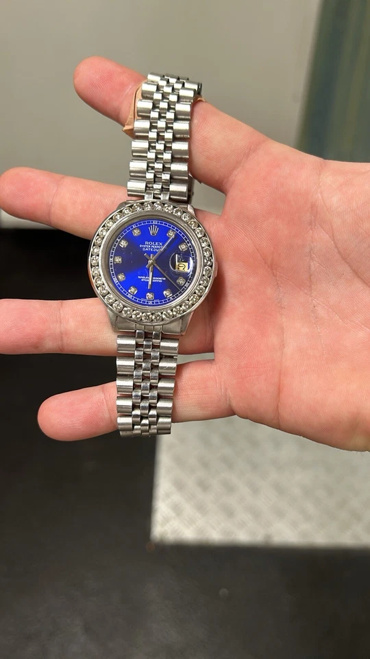 Rolex Datejust 5,25 quilates diamantes, azul reloj Oyster para hombre - 16014 Foto 2 de 4