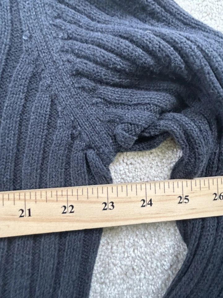 Suéter feminino Cabin Creek grande cinza com botões com nervuras cardigã bolsos malha aconchegante - Imagem 3 de 4