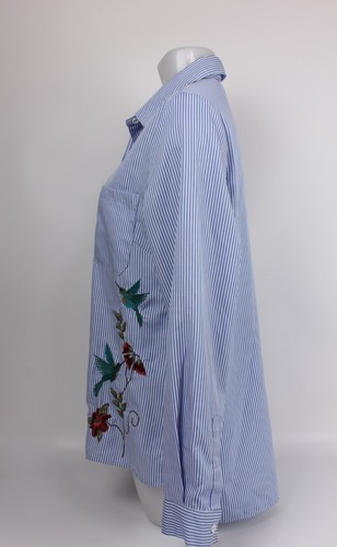 Womens Cameo Rose Shirt Size 14 Embroidered Humming Birds Button Up Article - Picture 6 of 12