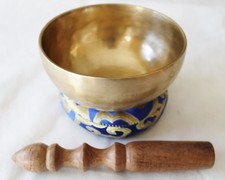 E804N Energetic Throat G Chakra Healing 5" Hand Hammered Tibetan Singing Bowl