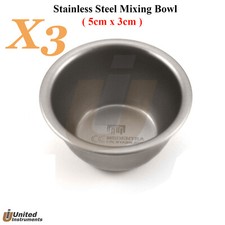 X3 Dental Surgical Implant Laboratory Mixing Bowl Cup 50X30mm Silver Steel CE