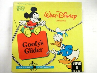 GOOFY'S GLIDER-WALT DISNEY SUPER 8 MM B & W FILM