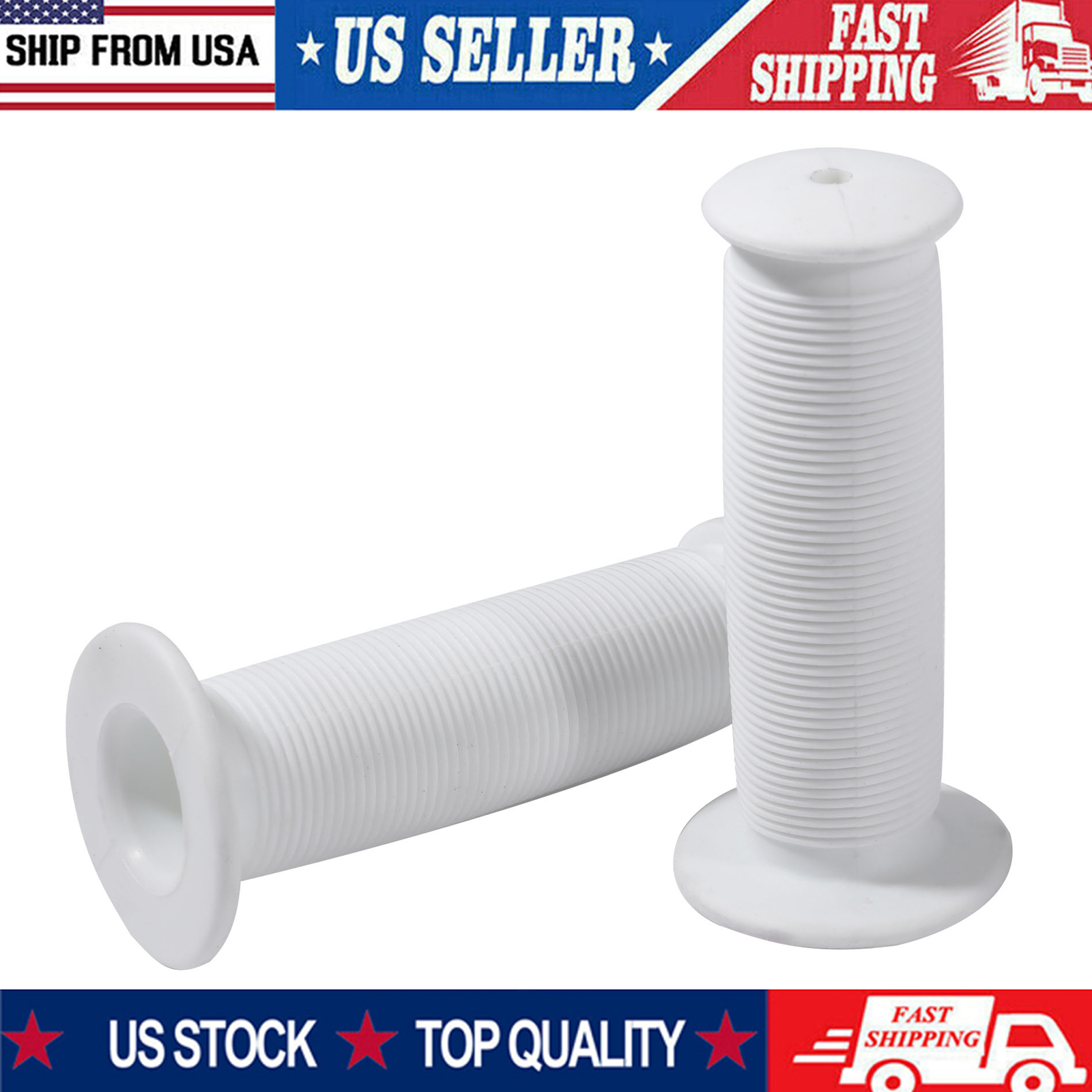 Bike Handle Grips, Kids Non-Slip-Rubber Bicycle Handlebar Grips White