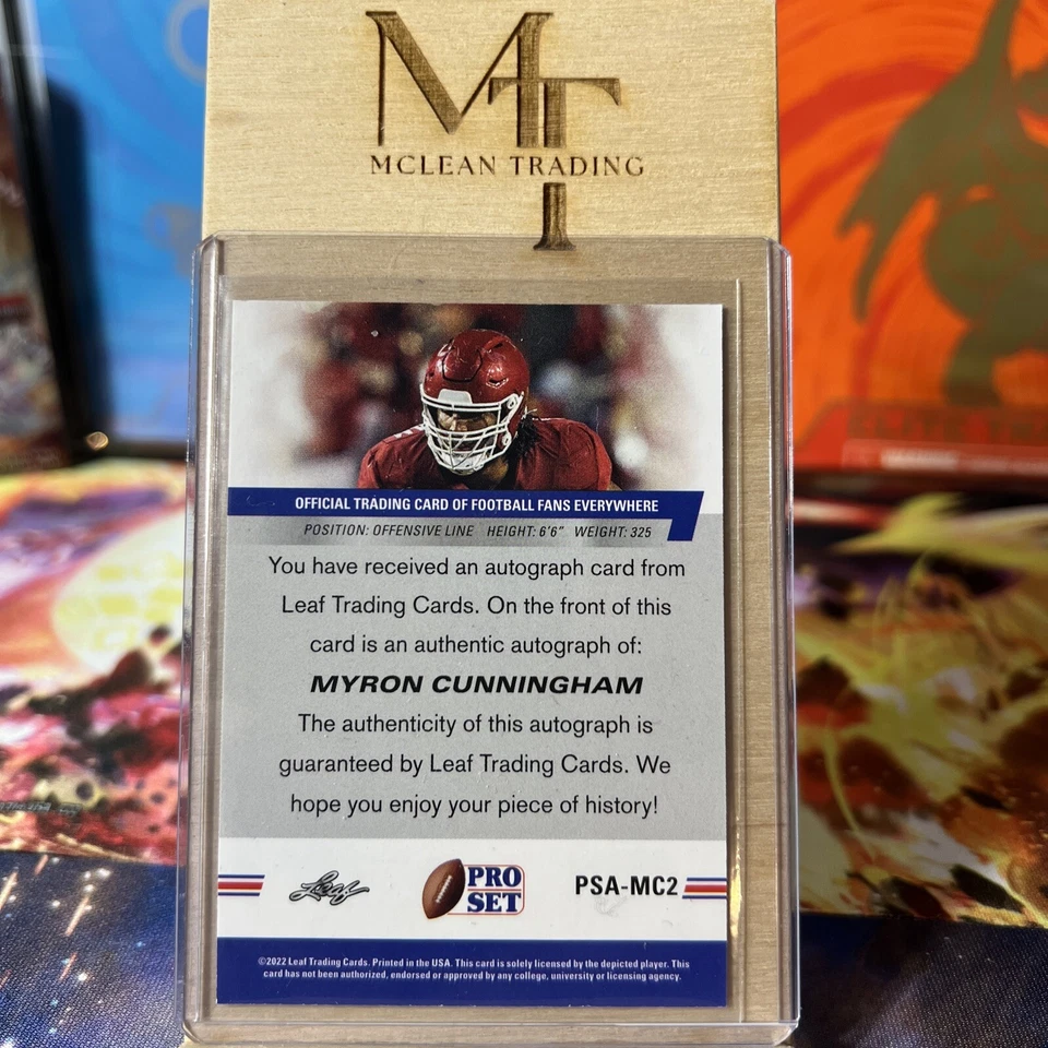 2022 Leaf Pro Set Myron Cunningham XRC Auto #PSA-MC2 Arkansas/Houston Texans 🔥⚡ - Image 2 of 2