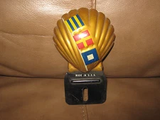 Vintage Shell Gasoline Car Metal Badge Plate Topper