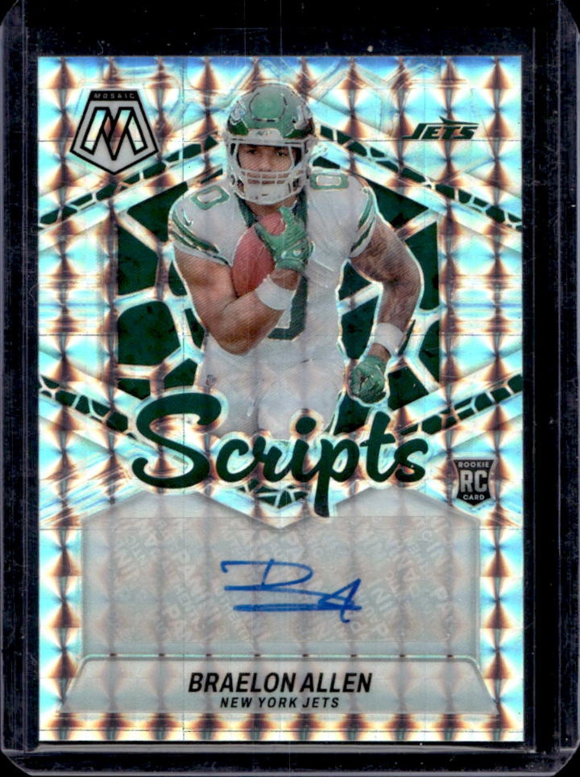 2024 Mosaic Braelon Allen Rookie Scripts RC Rookie Auto #RS-BAN Jets