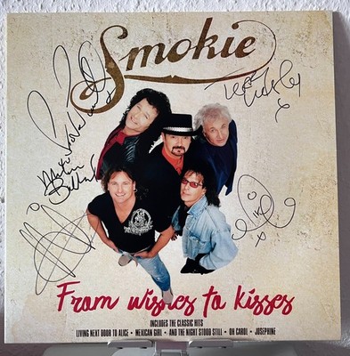 ORIGINAL autograph by SMOKIE. + Terry Uttley. ON VINYL 12''. FROM WISHES TO K..