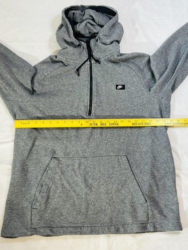 Nike Hoodie Mens XL Gray Half Zip Pullover Sweatshirt Athletic Pocket Drawstring - Picture 4 of 5