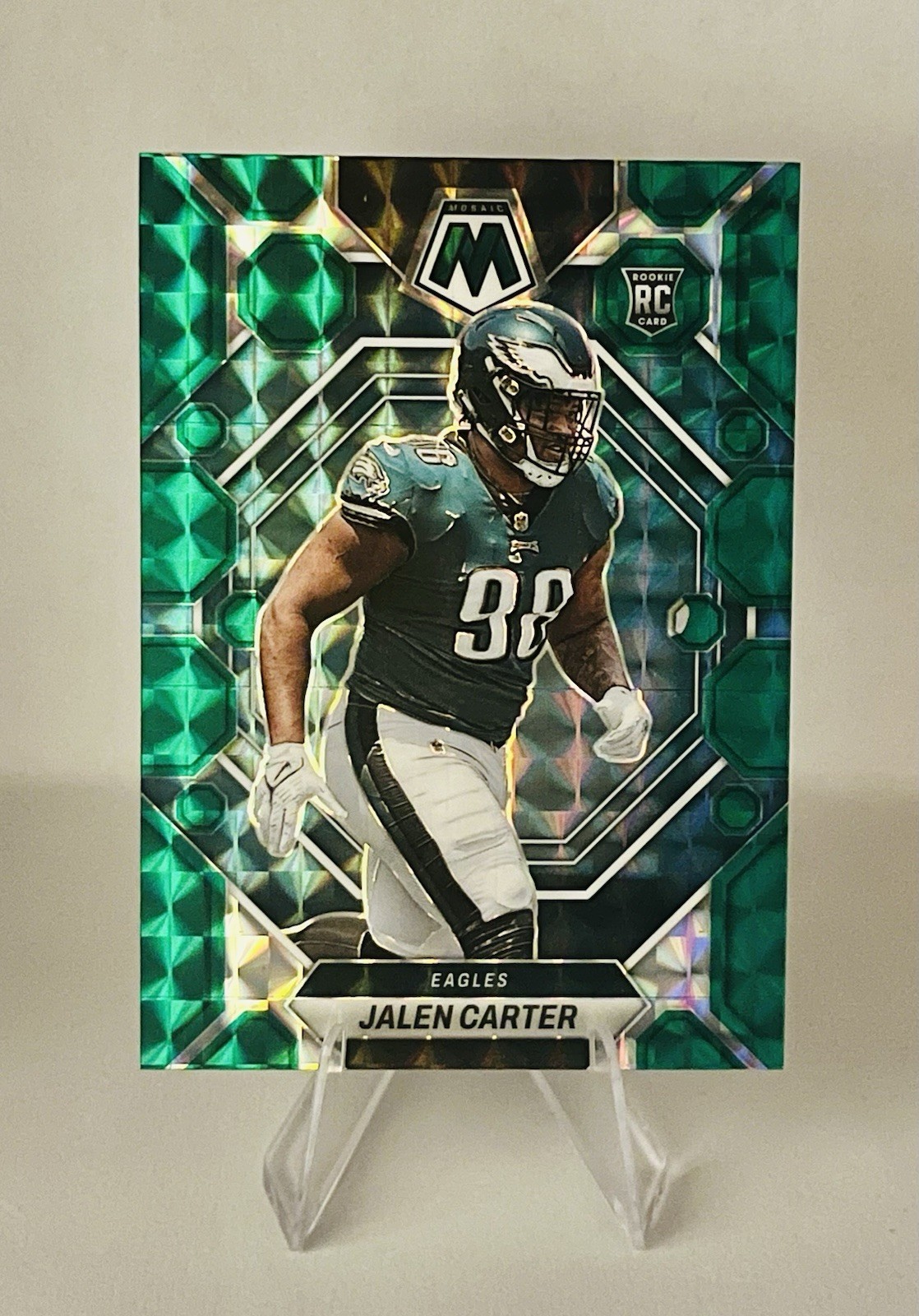 2023 Jalen Carter Panini Mosaic - Rookies #328 Green Mosaic Prizm (RC) - 🦅