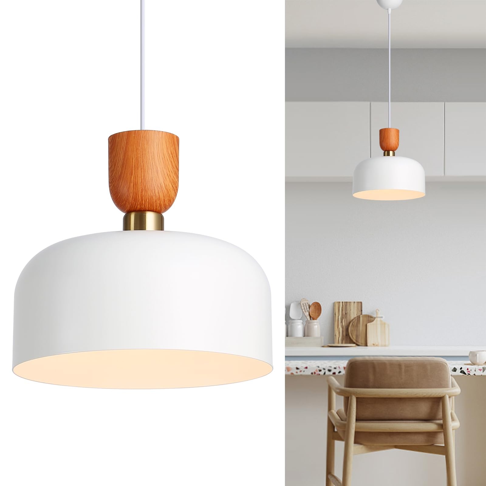 Suspension de plafond blanche style scandinave pour table de salle à manger
