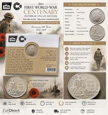 2014 ROYAL MINT 1ST WORLD WAR BRITANNIA £20 .999 SILVER COIN SEALED