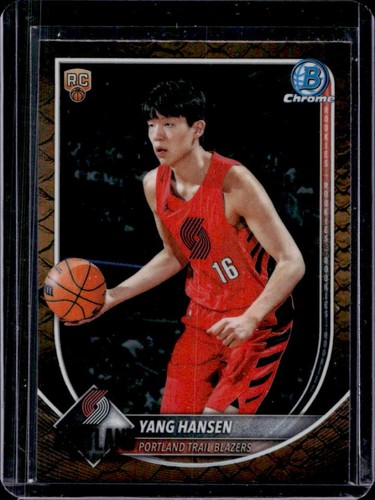 2025-26 Bowman Yang Hansen Chrome RC Reptilian Refractor #BCV-16 Trail Blazers