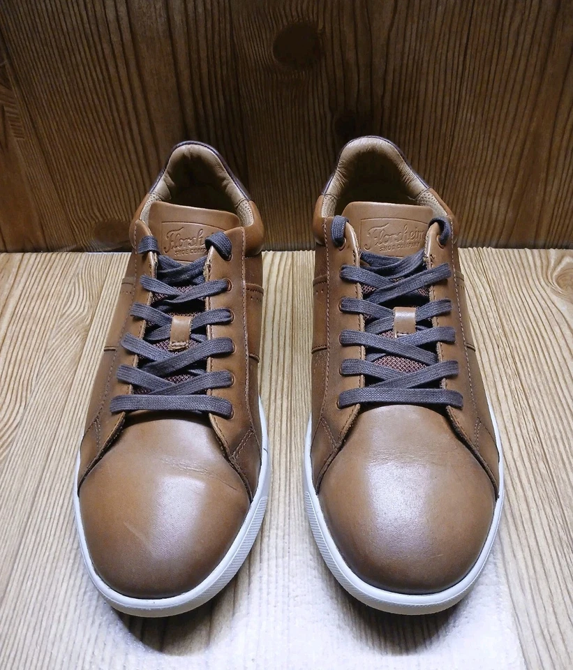 Zapatilla deportiva Florsheim Crossover de cuero coñac para hombre de encaje a punta 14307-221 zapatos US10W Foto 3 de 4