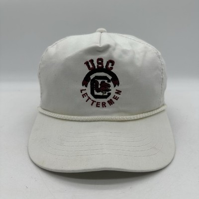 Vintage Young An Hat Company Carolina Gamecocks USC Lettermen White SnapBack Cap