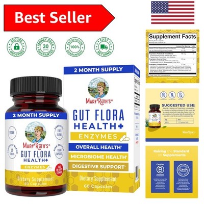 MaryRuth's Gut Flora Health+ | 60 Dairy-Free Capsules for Digestive Balance