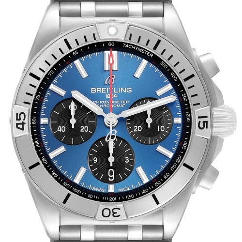 Breitling Chronomat B01 42 Steel Blue Dial Mens Watch AB0134