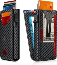 Slim Minimalist Wallet w/ Money Clip  ID Window,RFID Blocking Pop-Up Card Holder