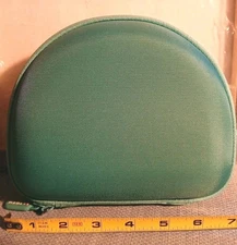 Hard Shell Headphone Protective Case/"Peacock Green" 7.5" Travel Bag/ Brand NEW!