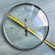Rock Round Transparent Glass Pan Lid ~32cm with Stainless Steel Rim