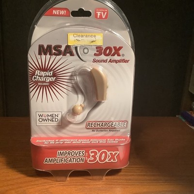 MSA 30X Sound Amplifier Rechargeable Silicone Ear Buds As Seen on TV NEW SEALED 