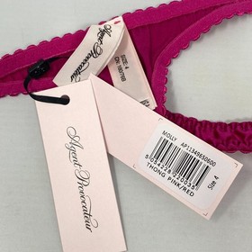Agent Provocateur Molly Pink Red Silk Thong AP4 Large NWT $150