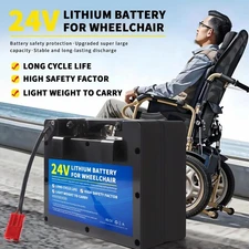 24V12Ah Li-ion Battery Pack For Electric Wheelchair Mobility Bycicle Replacement