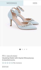 Kailee P BELL Wedding Heels with Starlet Rhinestones Embellishments size 8M