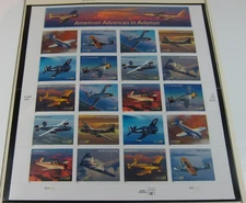 USPS 2005 Stamp Pane of 20 Stamps Featuring Advances in Aviation. (37 Cent)