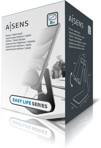 AISENS MS1PM-084 Adjustable Table Stand M (1 Pivot) for Telephone/Tablet, Black - Afbeelding 5 van 7
