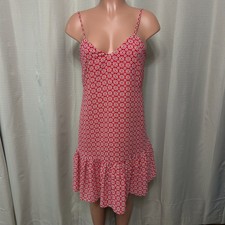 J. Crew Factory Ruffle Hem Spaghetti Strap A-Line Dress Women's Size 4 Red NWT