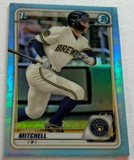 2020 Bowman Draft GARRETT MITCHELL #BD-118 1st Chrome Sky Blue Milwaukee Brewers