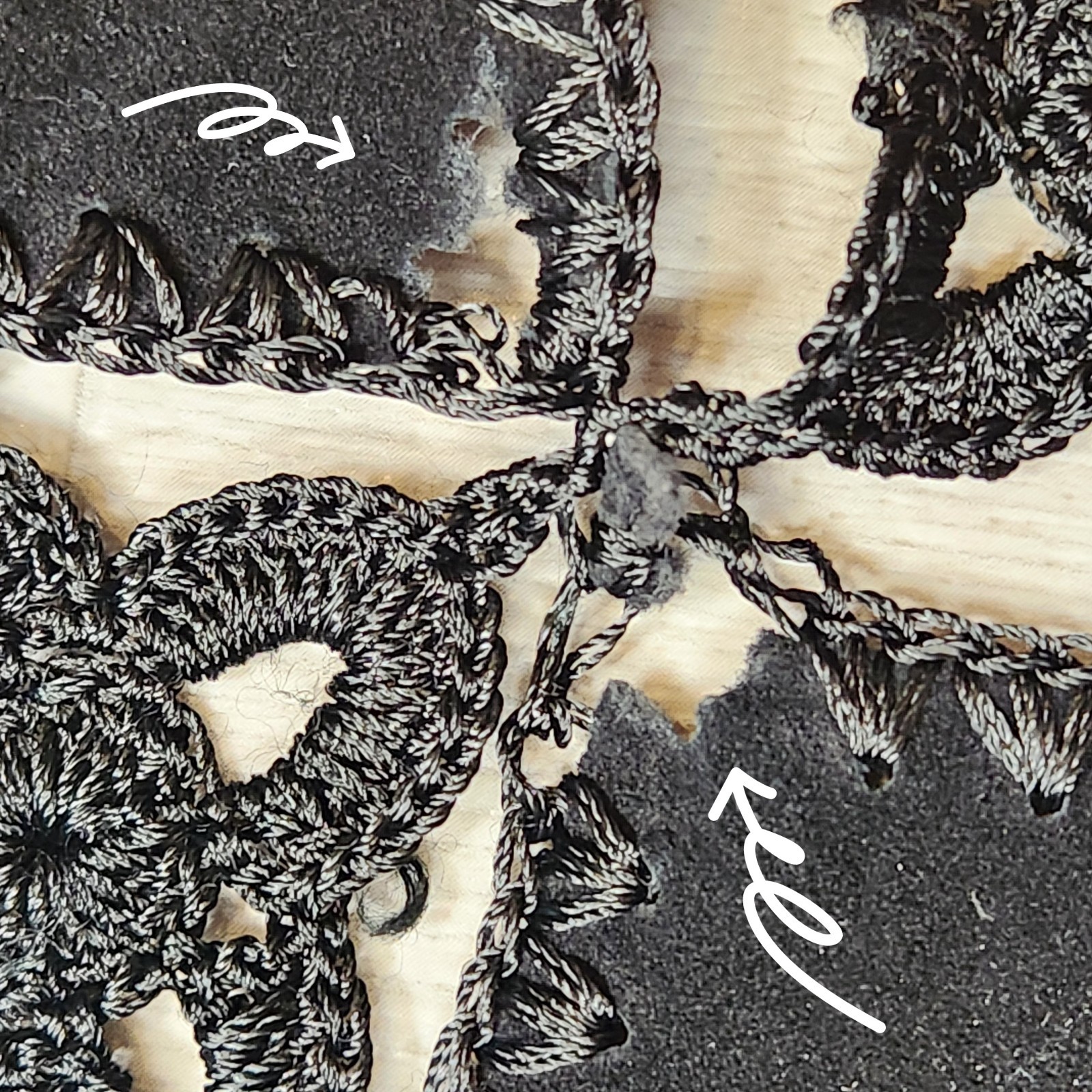 Adrienne Landau cardigan women's M black suede crochet jacket boho folk artsy