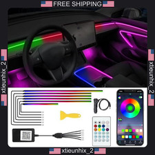 Car Interior Led Light Strip Kit With Remote And App Control 6 Strips 16