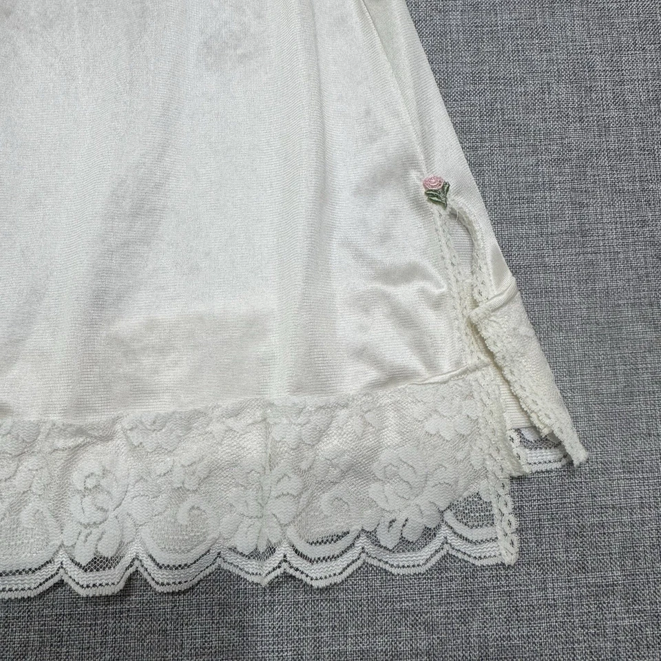 De colección Maidenform Chantilly Slip Pequeño Antrón Nylon Encaje Borde Rosa Unión EE. UU. Foto 3 de 4