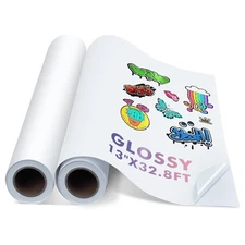 Koala Printable Vinyl Sticker Paper 2Roll 13 In x 32.8FT for Inkjet Printers A3+