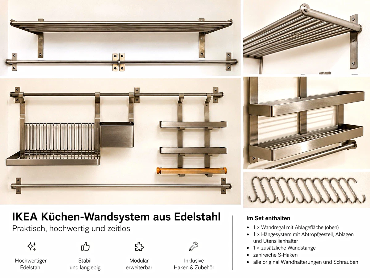 garderobe stauraum mit Spiegel Tarouca 01 | Kaschmir / Creme Torro | 210 x 110 x 38 cm | 2 Klappfächer | 4 Kleiderhaken | 2 Klappfächer | Holzoptik Geurstokjes