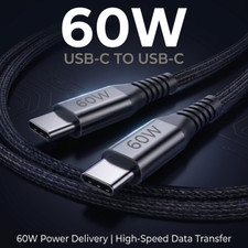 USB C to USB C Cable PD 60W Fast Charge Braided USB Lead 3M 2M 1M Universal 3.1