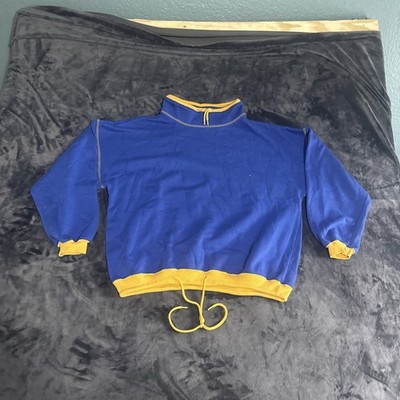 Vintage Pacer Mock Neck Sweatshirt Sz M/L Blue Yellow Gold Blank