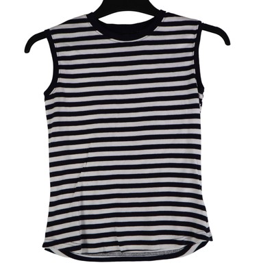 Dunnes Stores Damen Tank Top Mehrfarbig Gestreift Ärmellos Rundhals