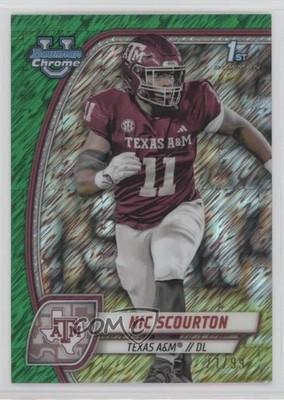 2024 Bowman U Chrome Green Shimmer Refractor 71/99 Nic Scourton #137 0y2q