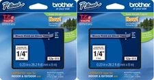 New Genuine Brother P-Touch TZe-111 2PK Black on Clear Laminated Tape (6mm x 8m)