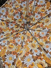 LARGE VINTAGE FINKEL FLORAL TILT MID CENTURY OUTDOOR PATIO UMBRELLA