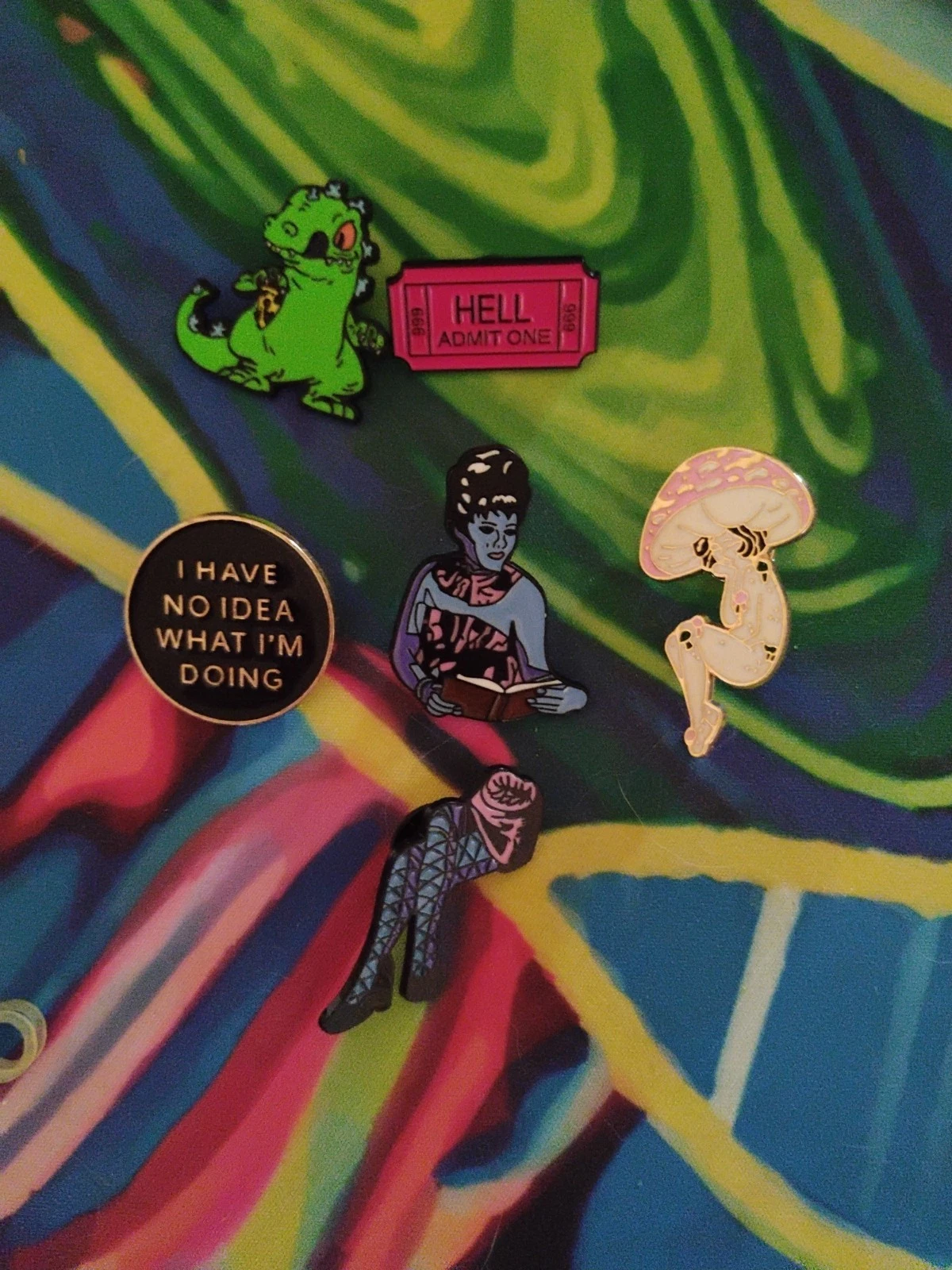Enamel Pin Lot 6 Pins Eclectic Characters Modern Nostalgia Vintage